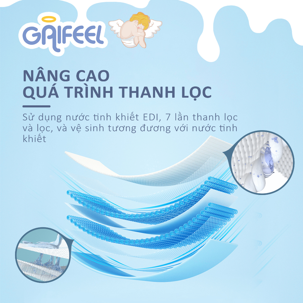 Set 80 khăn giấy ướt GAIFEEL khăn ướt chuyên dùng cho bé Khăn lau mùi sữa 3 gói