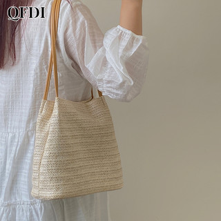Túi tote cói QFDI phong cách Hàn Quốc dễ phối đồ