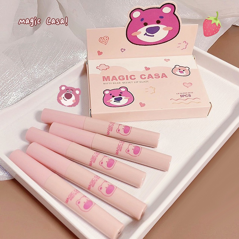 Bộ 5 son nhung mờ không dễ phai màu magic casa cup