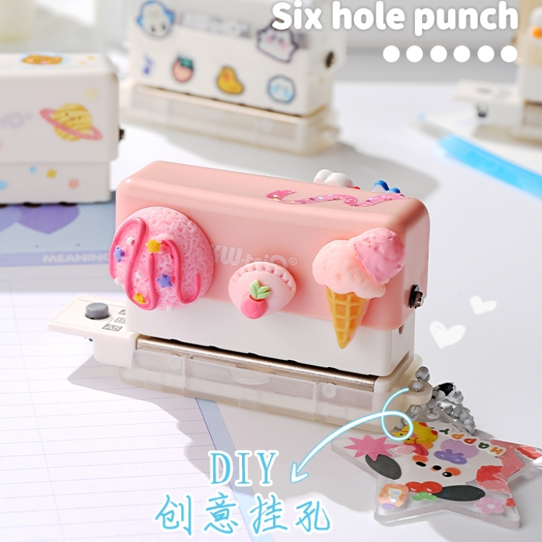 Paper Hole Punch A4 A5 A6 6-hole Adjustable Color Single-page Hole