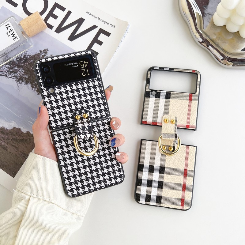 Vỏ điện thoại thời trang sang trọng cho samsung galaxy z flip 5 4 3 2 1 giá đỡ đeo nhẫn ngón tay di động chống va đập bảo vệ nắp gập