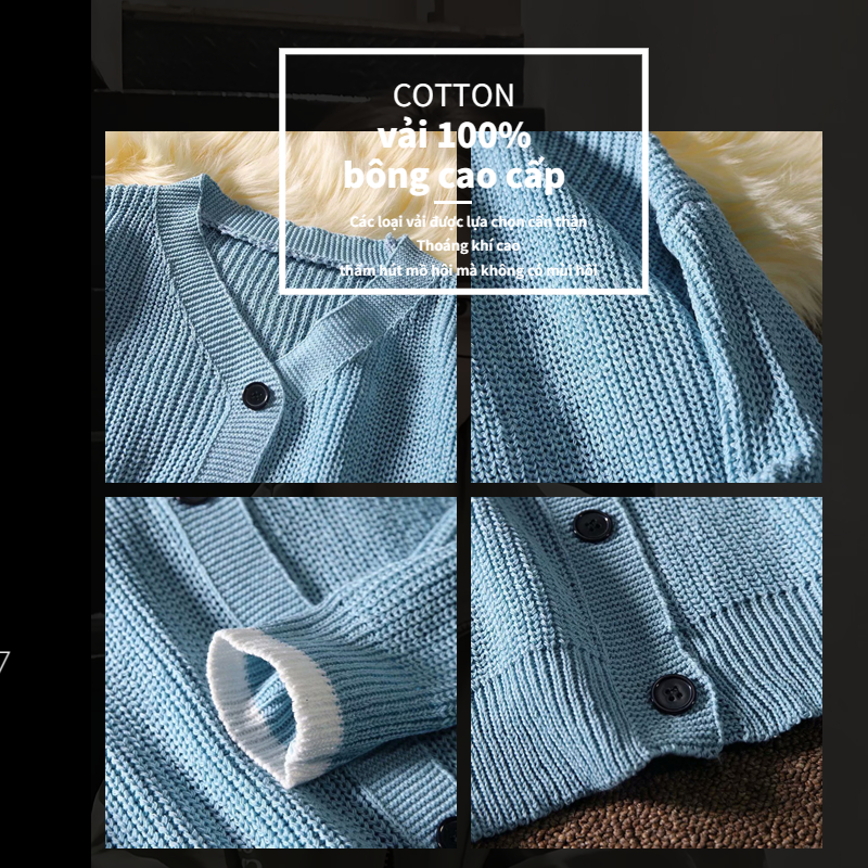 Áo khoác cardigan tay dài sành điệu dành cho nam nữ Áo cardigan nam nữ mặc tất ạ phong cách simple Thời Trang Cho Nam Và Nữ