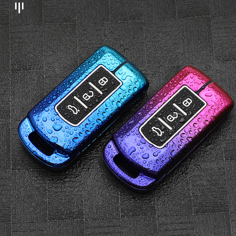 Hợp kim kẽm phát sáng từ xa hộp đựng chìa khóa ô tô nắp túi fob giá đỡ vỏ móc khóa cho mitsubishi outlander triton lancer asx pajero montero sport mirage xpander attrage