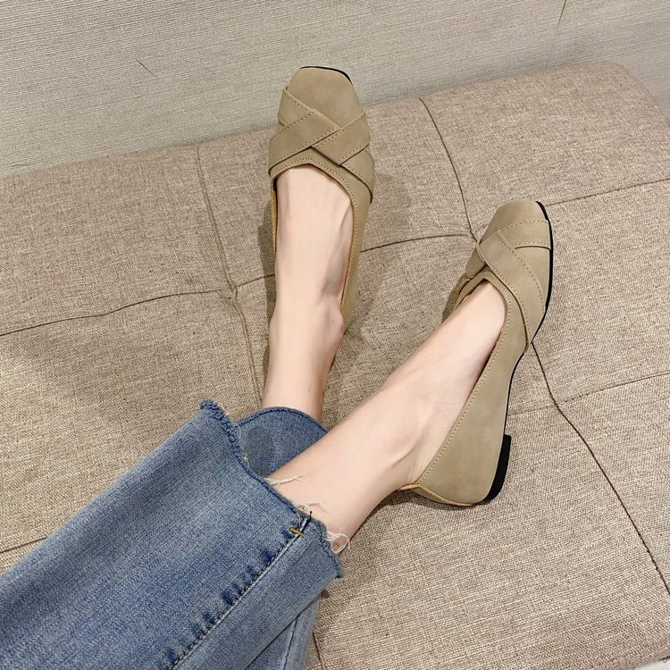 Prowow❤Giày Búp Bê Da Mềm Đế Bằng Thời Trang Cho Nữ