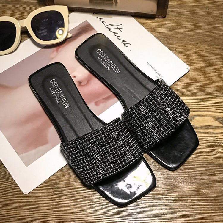 Prowow❤Dép Sandal Đính Đá Thời Trang Dành Cho Nữ