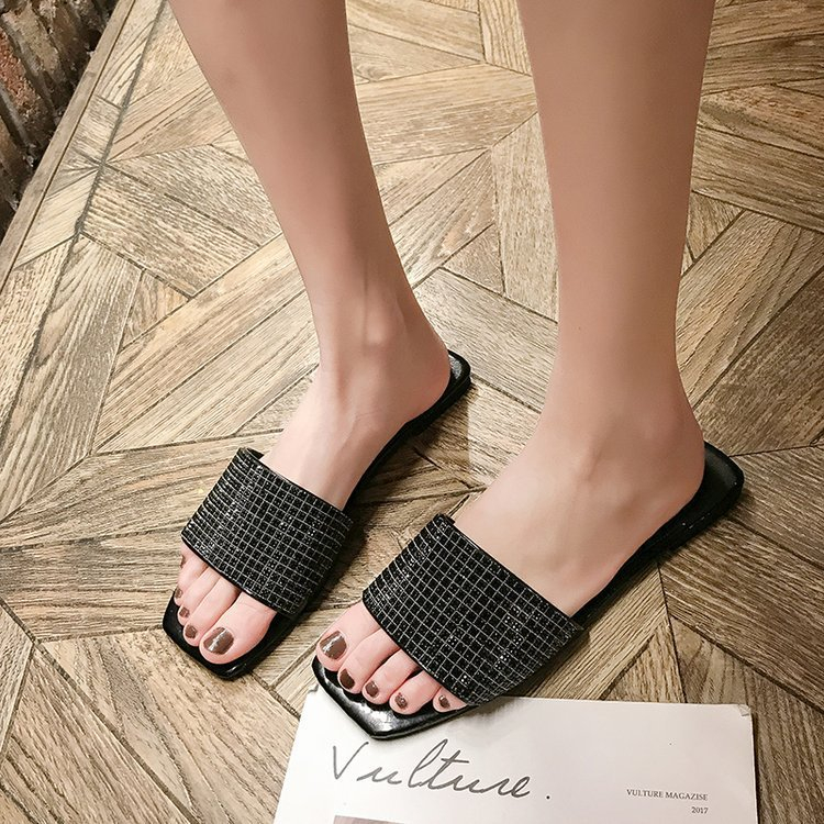 Prowow❤Dép Sandal Đính Đá Thời Trang Dành Cho Nữ