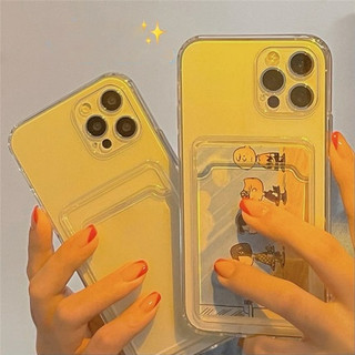 Ốp Điện Thoại tpu Mềm Trong Suốt Chống Sốc Chống Rơi Có Ngăn Đựng Thẻ Cho iphone 15 12 pro max 11 pro max xr Giá Đỡ