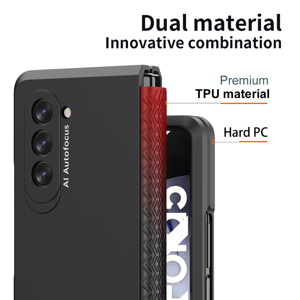 Military-grade protection vỏ bảo vệ gấp cho samsung galaxy z fold 5 fold3 fold2 tpu hinge cover kính cường lực