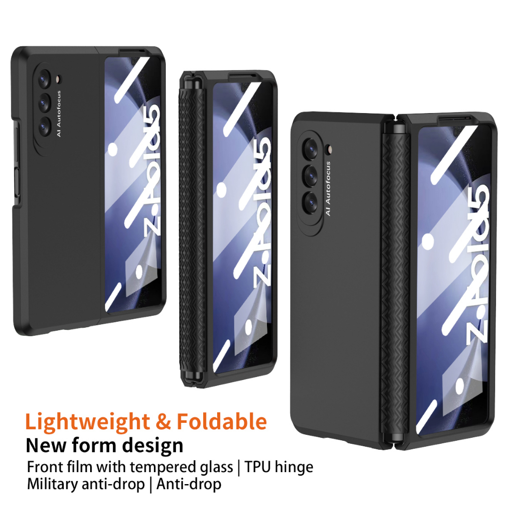 Military-grade protection vỏ bảo vệ gấp cho samsung galaxy z fold 5 fold3 fold2 tpu hinge cover kính cường lực