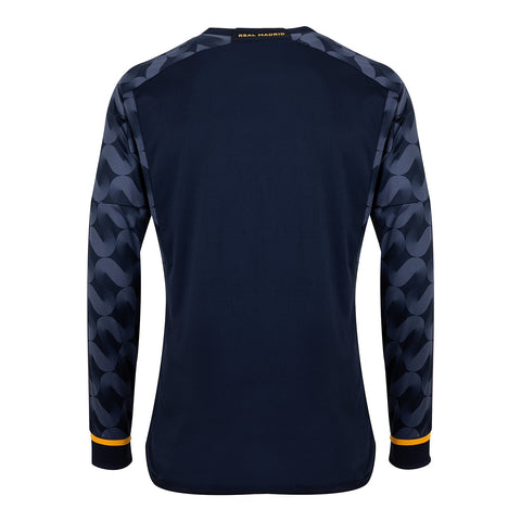 2023 real madrid sân khách áo bóng đá dài tay nam dành cho người lớn màu xanh