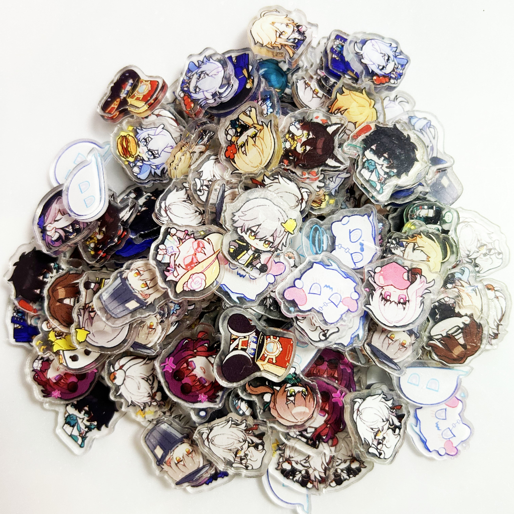 Honkai Starrail Jing Yuan Set 5 Miếng Dán Acrylic 2cm Trang Trí Điện Thoại / Móc Khóa / Tủ Lạnh DIY Hình Nhân Vật Phim Captain Stelle Himeko March 7th