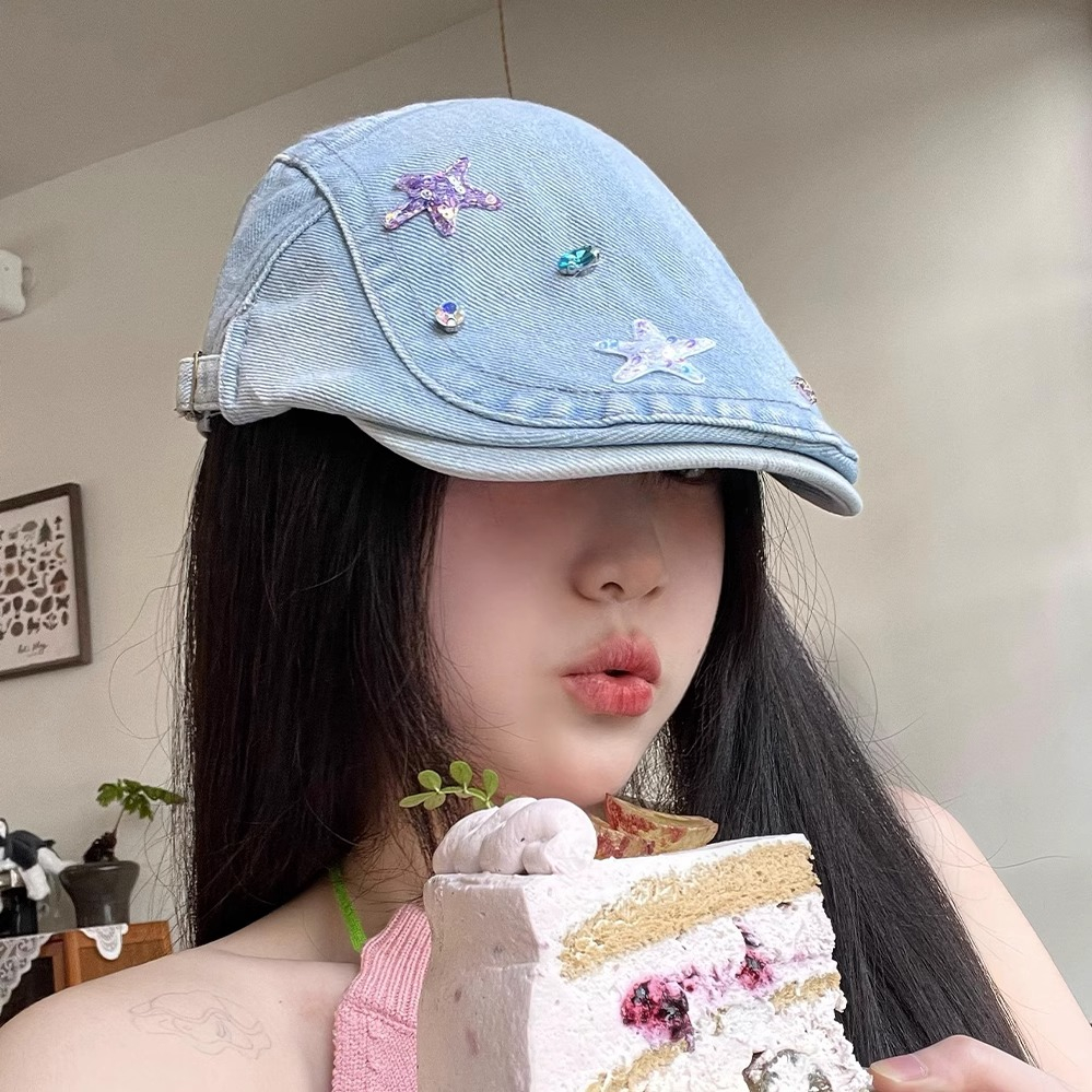 Mũ Beret Cao Bồi Phong Cách Hàn Quốc Cổ Điển Thời Trang Xuân Thu Cho Nữ