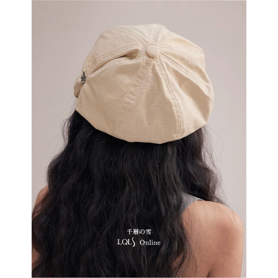Mũ Beret Vải Cotton Lanh Phong Cách Nhật Bản Thời Trang Xuân Hè Cho Nữ