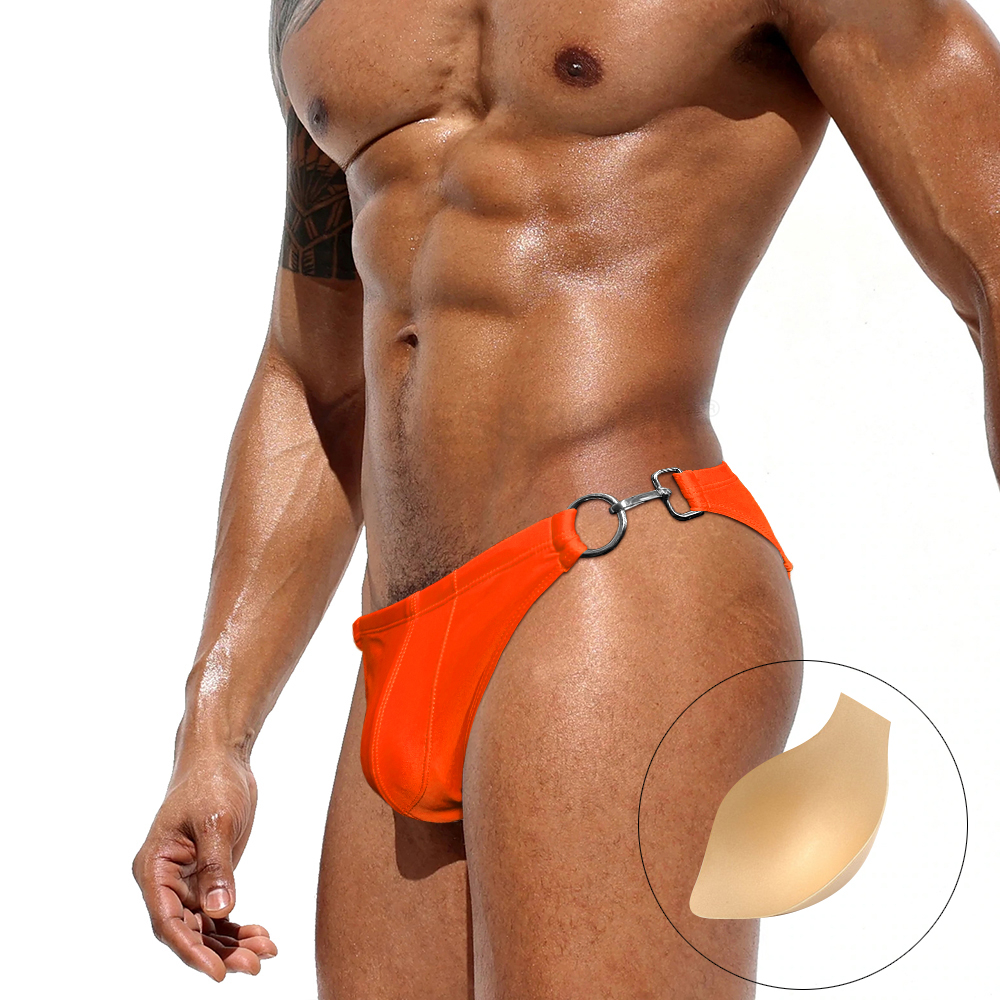 Jessborn Quần Bơi Ngắn Một Mặt Màu Trơn Có Miếng Lót 10097-1 Cho Nam