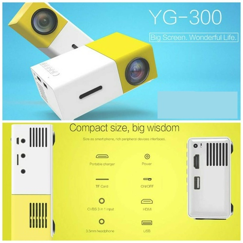 Máy chiếu di động yg300 máy chiếu led 1080p độ nét cao đa giao diện