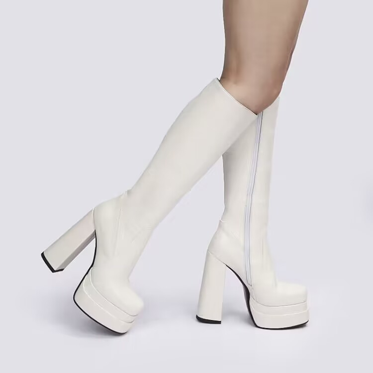 Bốt Cao Gót 14cm Mũi Vuông Thời Trang 2023 Cá Tính