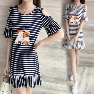 2023 váy sọc mới mùa hè hàn quốc east gate ins thời trang và đa năng của cô gái cotton tinh khiết giản dị ngọt ngào váy dễ thương