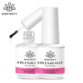BORN PRETTY 6 In 1 Nail Glue Gel Dán Móng Gel 6 Trong 1 Gel Úp Móng Siêu Chắc 15g