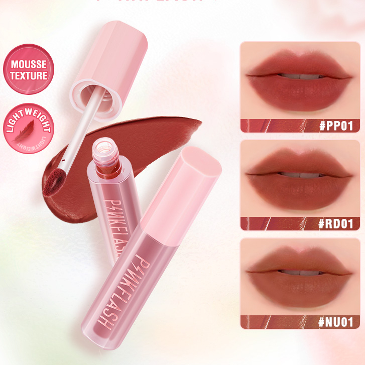 Son Môi Pink-Flash More & More Son Môi Dạng Lỏng Mịn Mượt Như Nhung Lâu Trôi Sắc Tố Cao