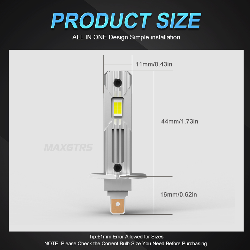 Set 2 Đèn Led H1 60w DC 10V-18V 6500K / 4300K Ánh Sáng Trắng Dành Cho Ô Tô