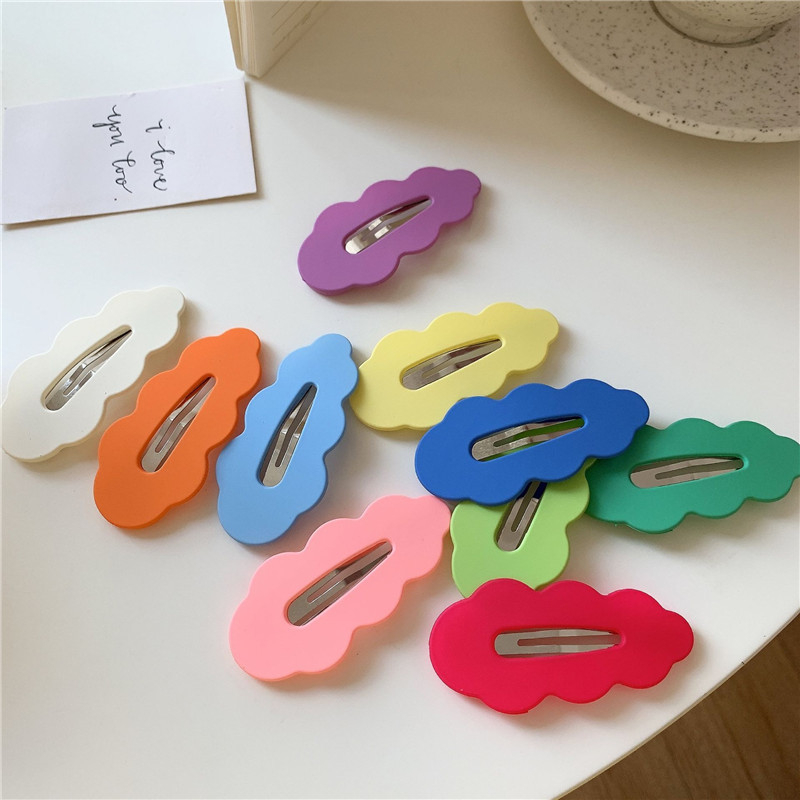 Kẹp tóc mái màu sắc Pastel Kẹp tóc đám mây tóc kiểu dáng Y2K phong cách Hàn Quốc MIX195