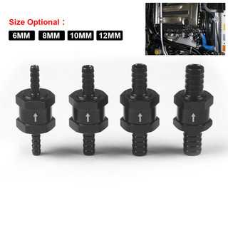 Van kiểm tra nhiên liệu ô tô 1pc một chiều nội tuyến không quay trở lại đầu nối ống xăng dầu diesel màu đen 6 8 10 12mm