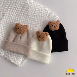 Mũ Len Đan Giữ Ấm Tai Gấu Dễ Thương Cho Bé Sơ Sinh 0-12 Tháng Tuổi