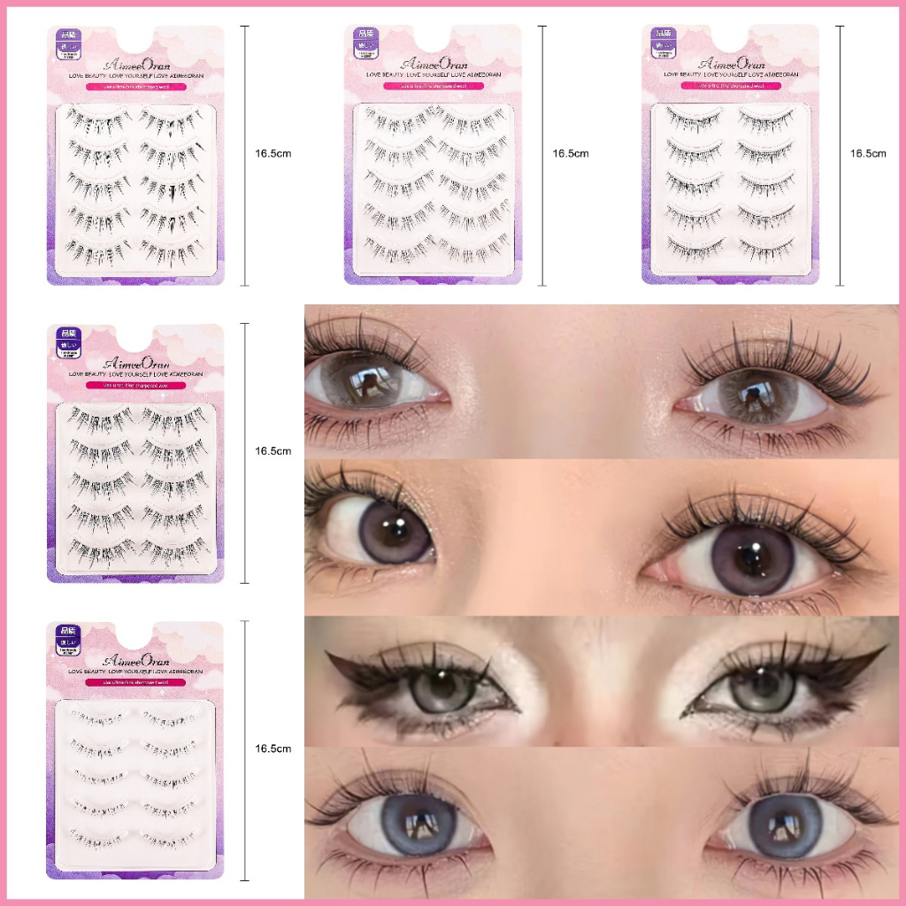 Bộ 5 cặp mi giả Cotremyp cong dày tự nhiên phong cách Nhật Bản b1-b6