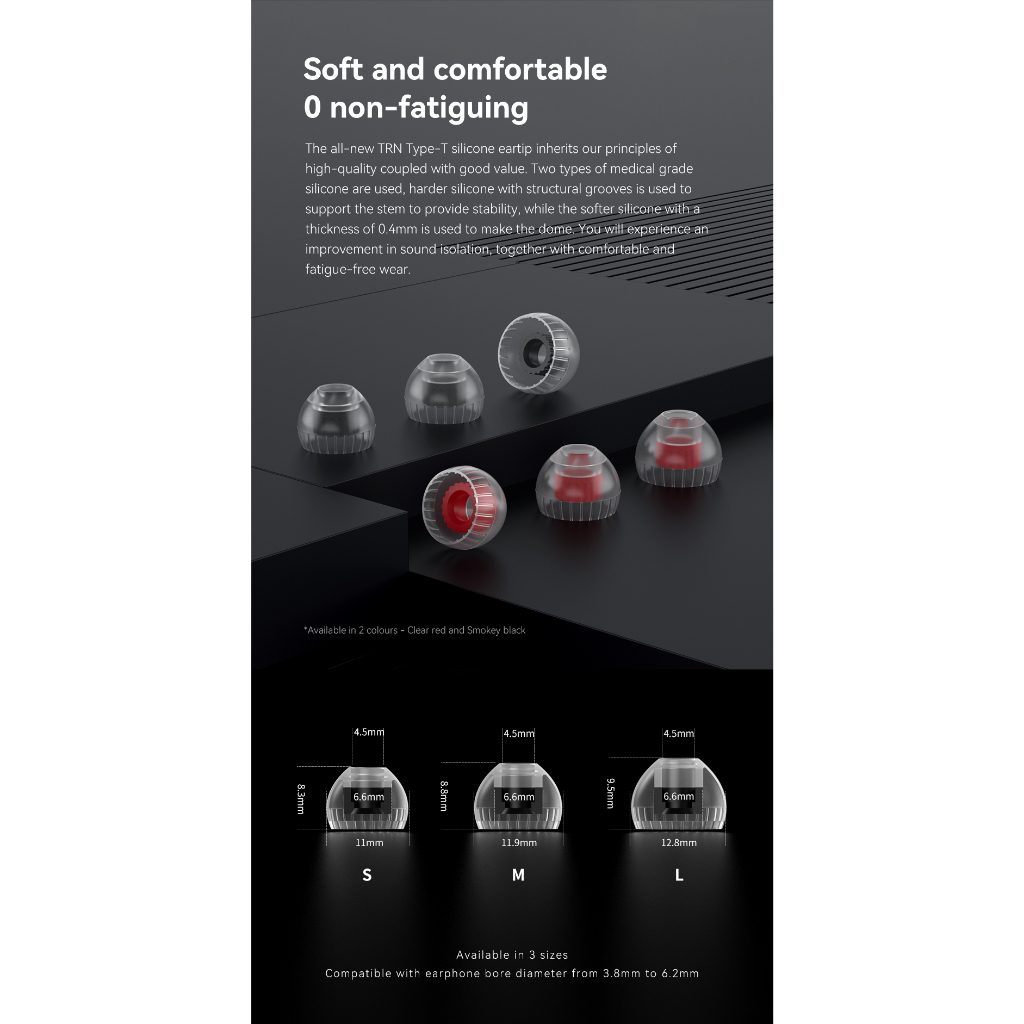 Trn t ear-tips eartips cấu trúc hỗ trợ kép silicone tai nghe 3 cặp tai nghe tai nghe tai nghe trn mt3