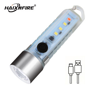 Haixnfire s41 đèn pin mini usb sạc đèn cắm trại đèn chìa khóa đèn chiếu sáng khẩn cấp đèn pha led