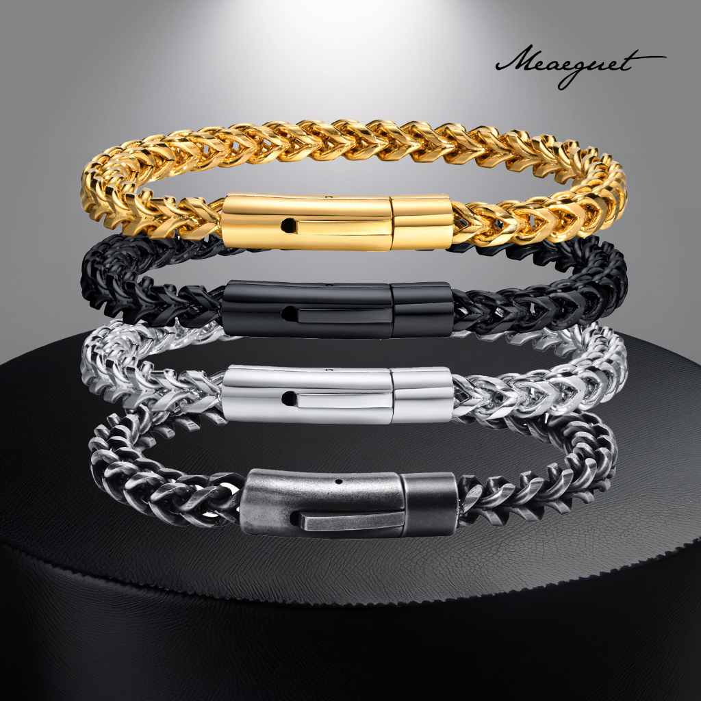 Vòng Tay Punk Cho Nam Thép Không Gỉ Cuba Dây Xích Liên Kết Vòng Tay