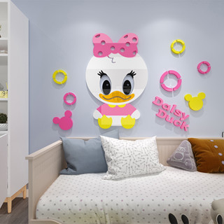 Dễ thương Disney Cartoon Anime Donald Duck 3D Stereo Wall Sticker cho phòng trẻ em trang trí tường phòng ngủ bố trí phòng ngủ nam và nữ đầu giường nền Sticker