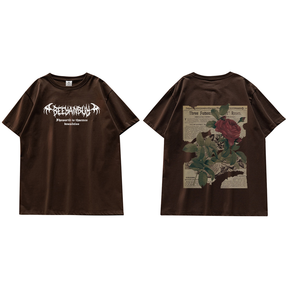 Áo thun cotton PEARDODO tay ngắn in hình thời trang hip hop mùa hè