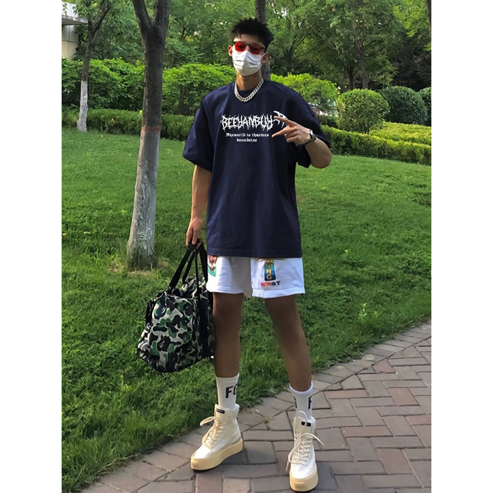 Áo thun cotton PEARDODO tay ngắn in hình thời trang hip hop mùa hè