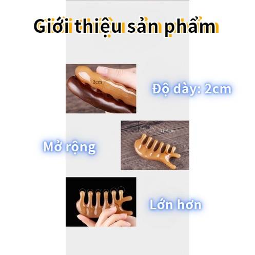 1 lược mát xa da đầu bằng gỗ đàn hương cho nam và nữ
