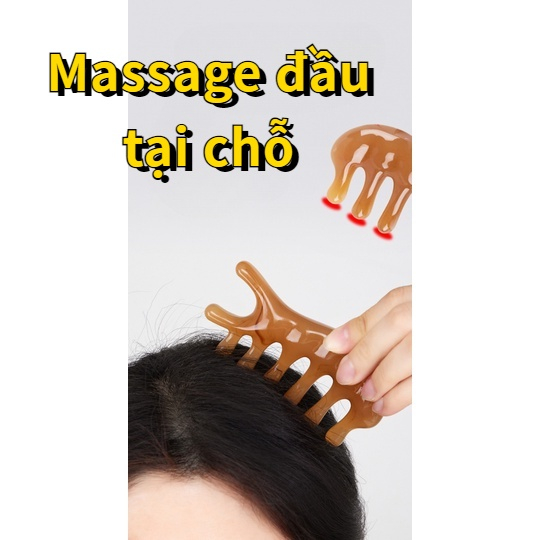 1 lược mát xa da đầu bằng gỗ đàn hương cho nam và nữ