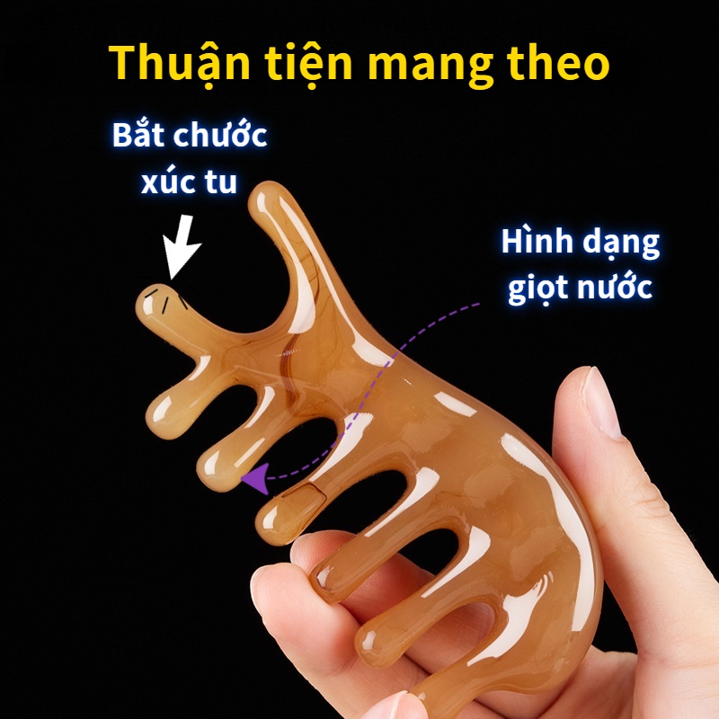 1 lược mát xa da đầu bằng gỗ đàn hương cho nam và nữ