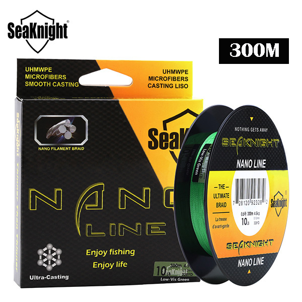 Seaknight Cuộn Dây Câu Cá 4 Sợi pe Bện Siêu Mỏng Dài 300m