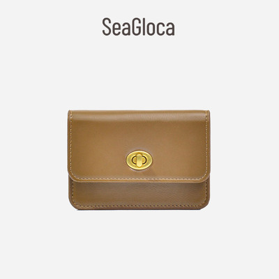 Ví đựng thẻ SEAGLOCA siêu nhẹ có khóa phong cách vintage thời trang cho nữ  1554