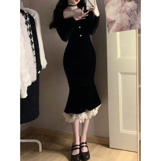 New Autumn Winter Fashion Slim Fit Fishtail Dress for Women