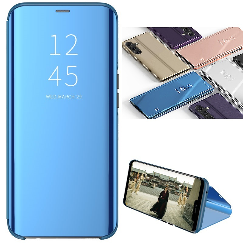 Bao da tráng gương sang trọng cho samsung galaxy a10s a20s a20 / a30 a50 / a30s / a50s a70 / a70s a02s a03s bao da dạng ví lật màu rắn
