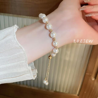  DREJEW Vòng tay nữ dạng kéo có thể điều chỉnh phối hạt ngọc trai kiểu Pháp cao cấp không gây dị ứng 