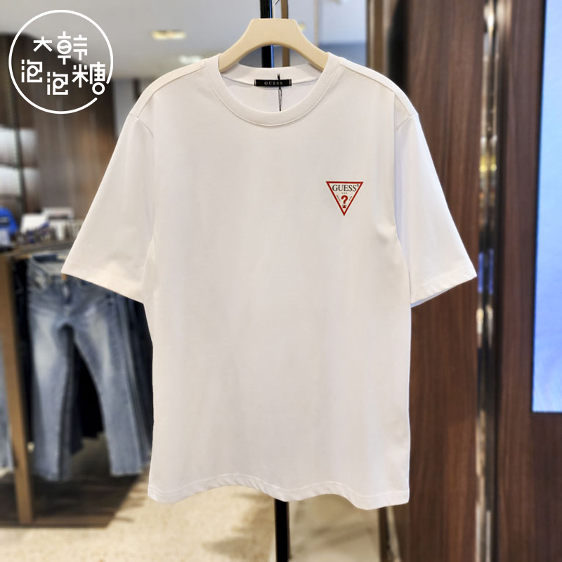 Guess short sleeve 23 new men's and women's round cổ tròn thể thao lớn t-shirt nhỏ