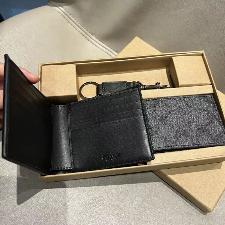 Ví nam wallte ngắn bằng da c0ach