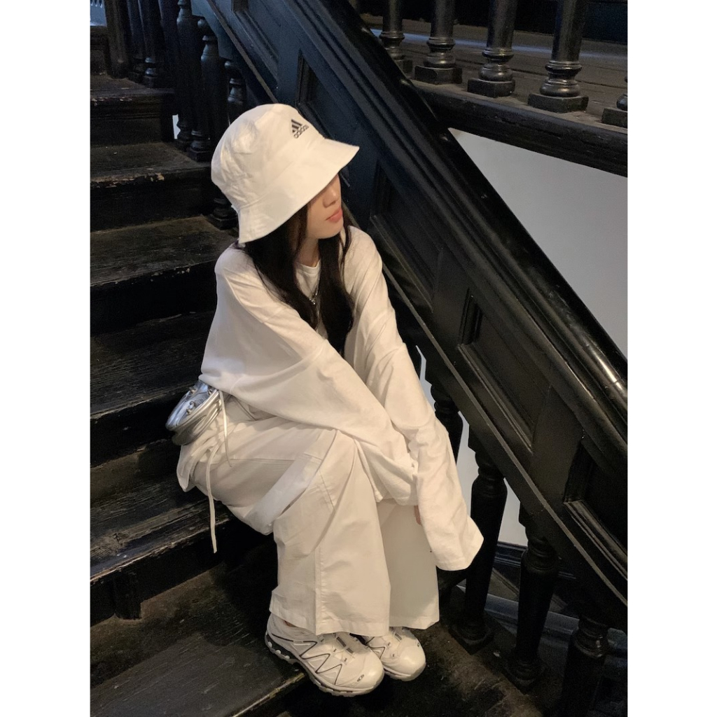 Honypove Set Áo Thun Tay Dài Phối Quần Dài Dáng Rộng Thời Trang Hè Cá Tính Cho Nữ