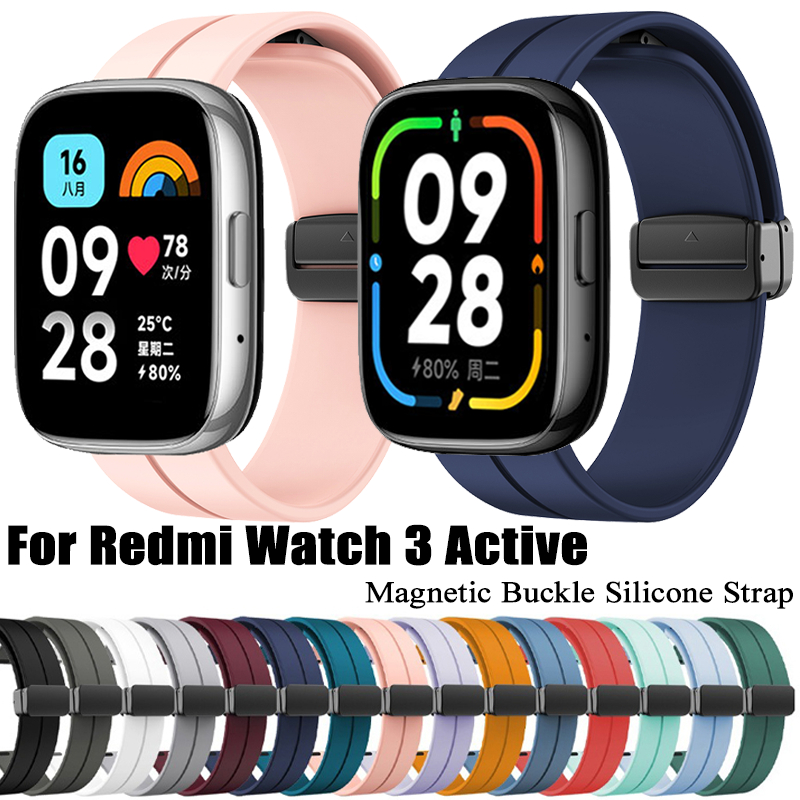 Dây đeo silicon có khóa từ tính cho đồng hồ xaiomi redmi 3 dây đeo thể thao năng động vòng đeo tay thay thế cho redmi watch3 phụ kiện đồng hồ thông minh active