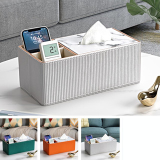 KINGFOM Hộp đựng khăn giấy để bàn bằng da PU sang trọng