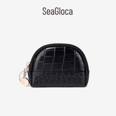 Seagloca Ví da pu màu trơn dễ thương mới 1496