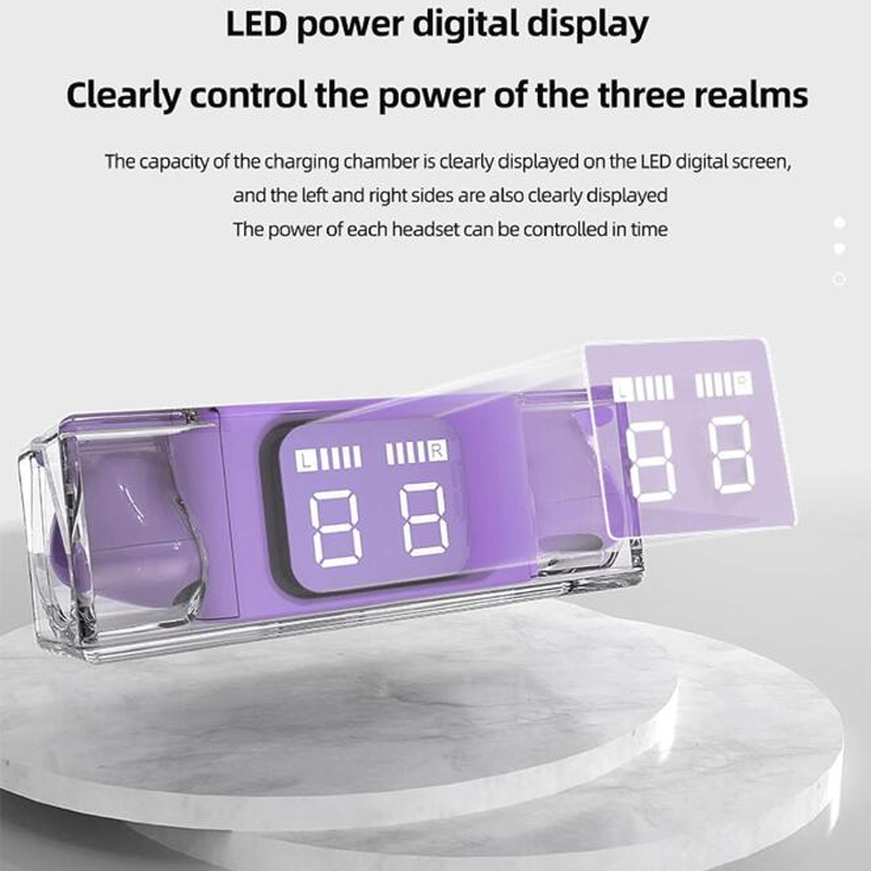 Tai nghe không dây HdoorLink Bluetooth 5.3 TWS Transparent True Stereo Noise Reduction Tai nghe trong tai với micrô