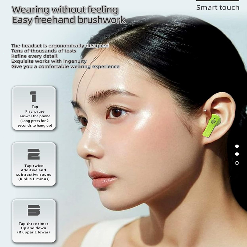 Tai nghe không dây HdoorLink Bluetooth 5.3 TWS Transparent True Stereo Noise Reduction Tai nghe trong tai với micrô